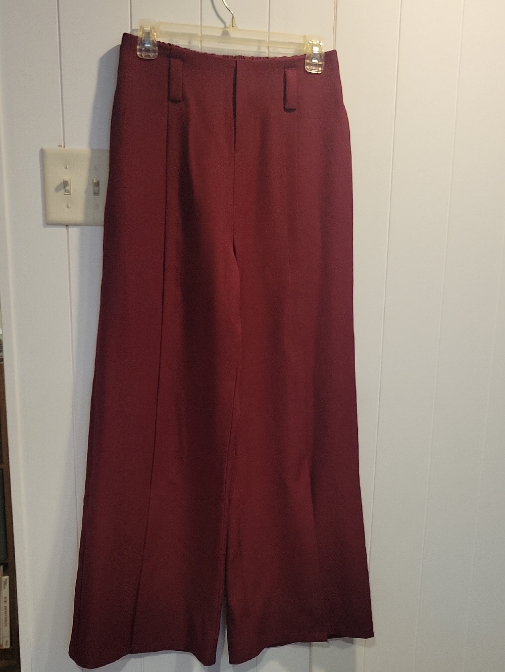 Wide Leg Burgundy Trousers